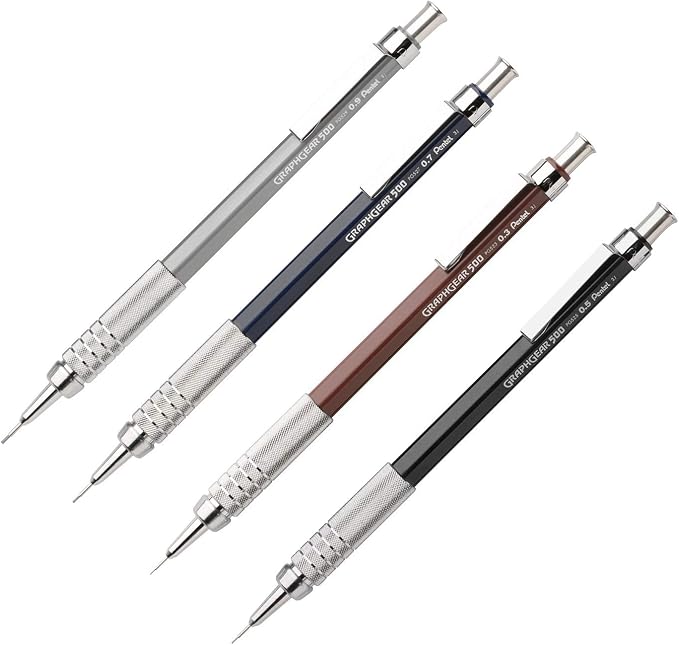 Pentel GraphGear 500 Automatic Drafting Pencils - PG523E, PG525A, PG527C, PG529N, 1 for Each