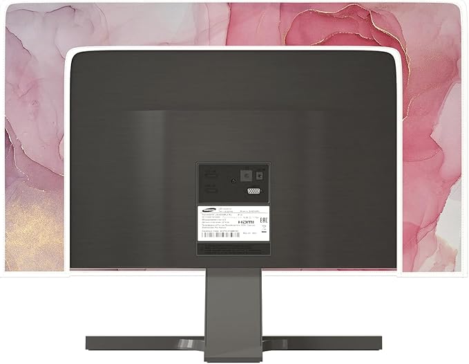 Baocicco Abstract Waterproof Television Cover with Pink Marble Design 65 Inch Full Body Cover for TV Screen Weatherproof Dust-Proof TV Screen Covers Sleeve Compatible with LED OLED Desktop