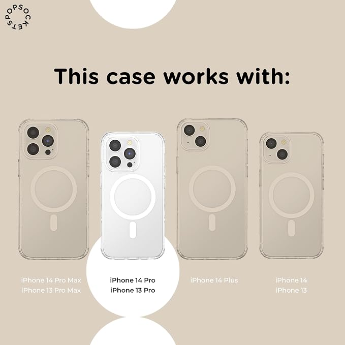 PopSockets iPhone 14 Pro Phone Case with MagSafe, Wireless Charging Compatible, Bookish - Mirror Starfall