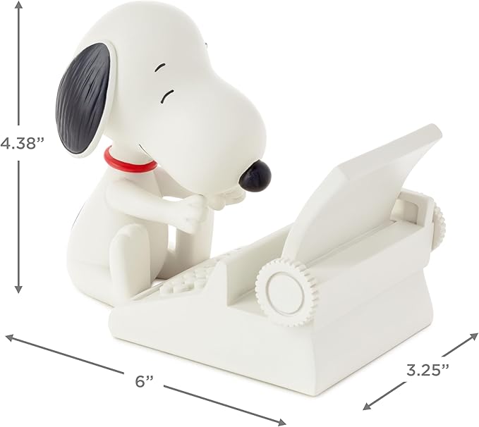 Hallmark Peanuts Snoopy Cell Phone Holder (Typewriter) Office Supplies | Resin Construction, Snoopy at Typewriter with Schulz Detail