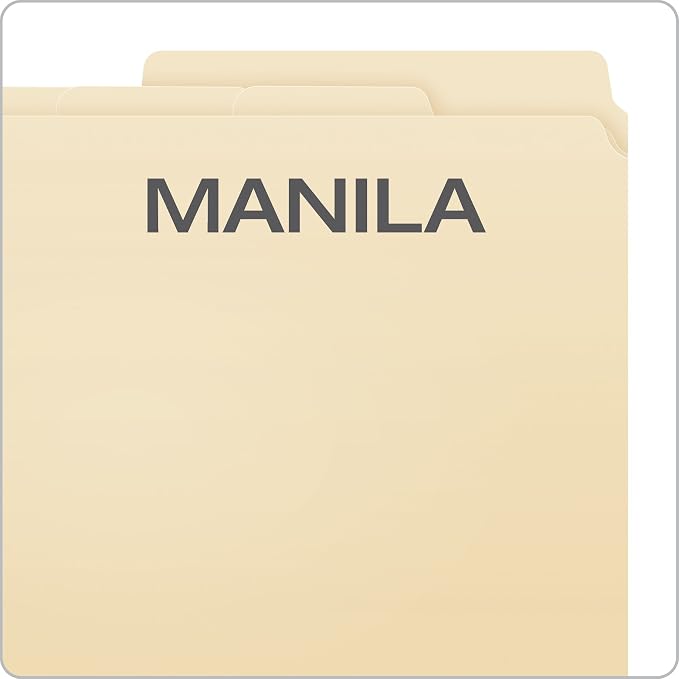 Pendaflex Divide It Up File Folders, Paper and Documents Organizer, Folder with Pockets, Manila File Organizer for School, Home and Office, Letter Size, (10770) 24 Count (Pack of 2)