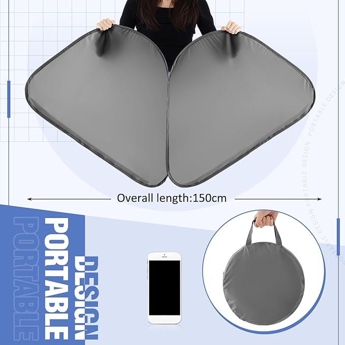 Foldable Office Cubicle and Desk Shade, Portable 27.5 Inch Cubicle Shade Canopy for Light Sensitive Workers, Block Light and Airflow, for Working Partitions Corner Privacy Accessories(Gray)