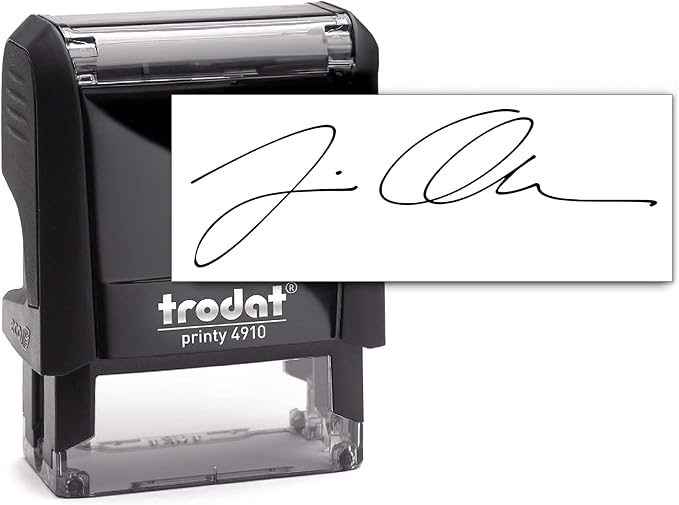 Trodat 4910 Signature Stamp - Custom Text Stamp - Choose from Many Fonts & Colors!