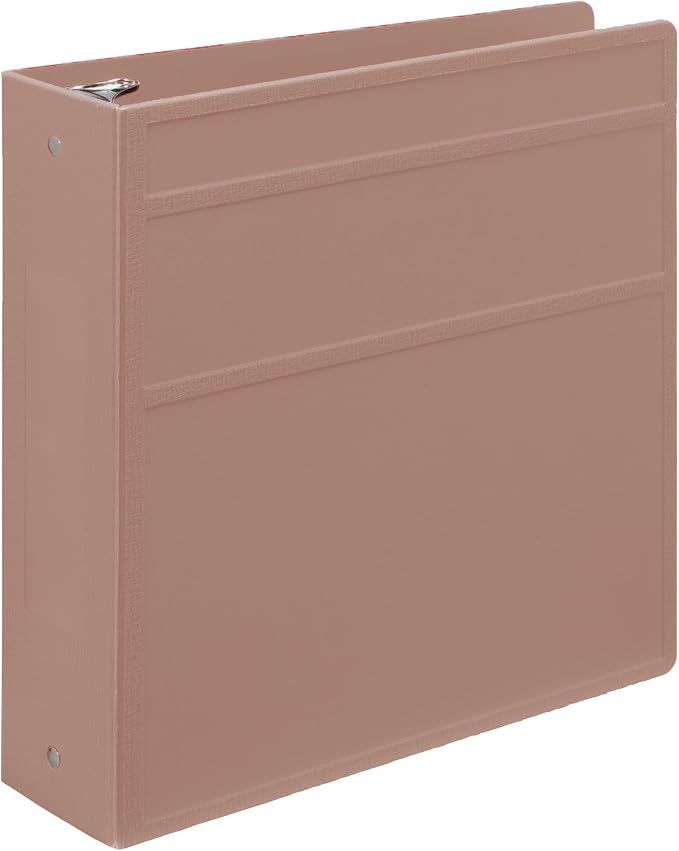 Carstens 3-Inch Heavy Duty 3-Ring Binder - Side Opening, Dusty Rose, Durable Plastic, Precision No-Gap Rings, Waterproof Cover, No Pockets, Holds 400 US Letter Sheets, BPA-Free, Made in USA (1746-3R)
