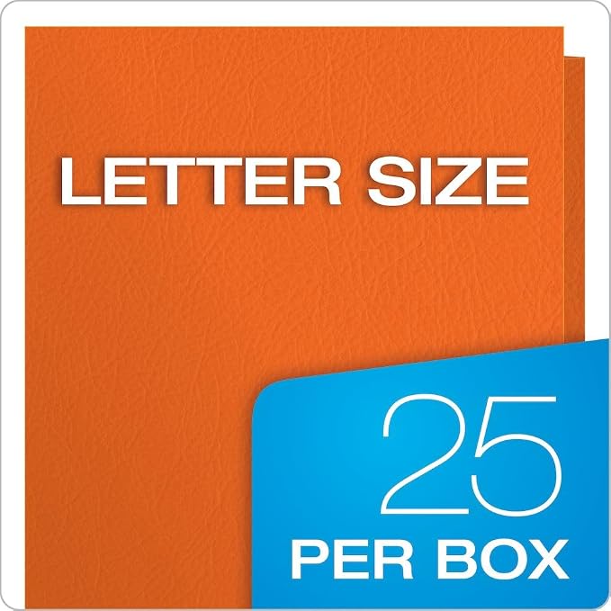 Oxford Twin-Pocket Folders,Textured Paper,Letter Size,Orange,Holds 100 Sheets (57510EE) 25 Count (Pack of 5)