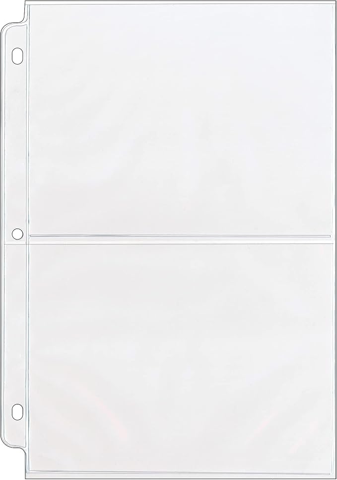 StoreSMART® - Photo Page for 3-Ring Binders - Archival-Safe Plastic - Two 5" x 7" Pocket - Holds Four Photos - 100 Pack - LC57-100