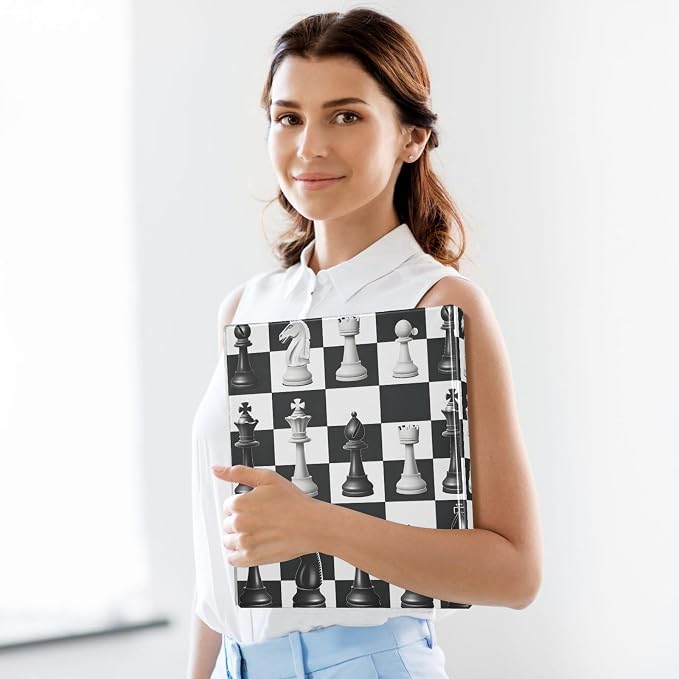 3 Ring Binder Chess Checkered Plaid 1.5" Round Ring Binders View Binder with 200 Sheet for Kids School Supplies Women Men Office, 1 Pack