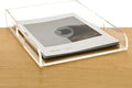 Clear Acrylic Paper Trays, Desk File Organizer, A4 Paper Holder, Low-Profile Desk File Sorter for Office/Home, Clear Stackable Letter Tray for Bills, Crafts, Notebooks - Vertical