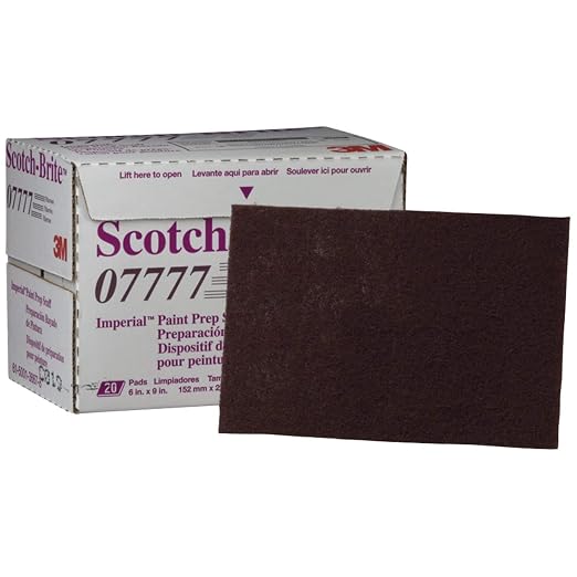 3M Scotch-Brite Paint Prep Scuff Hand Pad 07777 Maroon, 20 Pads per Box 3 Boxes per case