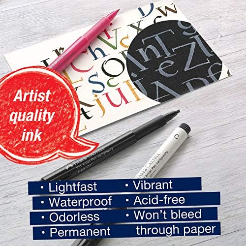 Faber-Castell Pitt Artist Calligraphy Pens | 6 India Ink Pens, 2.5 mm Chisel Tip | Multicolor Calligraphy Pen Set for Lettering, Journaling, Creative Writing & Hand Lettering Designs