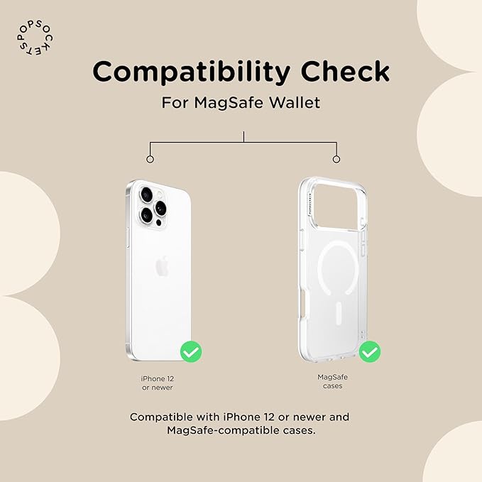 PopSockets Phone Wallet for MagSafe with Grip- Laced | PopWallet, Holds 3 Cards, Magnetic, Removable, Secure, Black