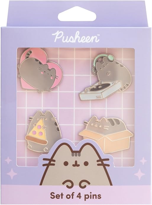 Grupo Erik Pusheen Enamel Pins Set of 4, Pusheen Stuff | Pusheen gifts, collectible pin set, Kawaii accessories