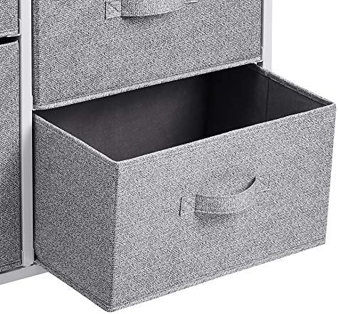 Amazon Basics Bedroom Closet Organizer with 5-Fabric Storage Drawers for Clothes Storage, White