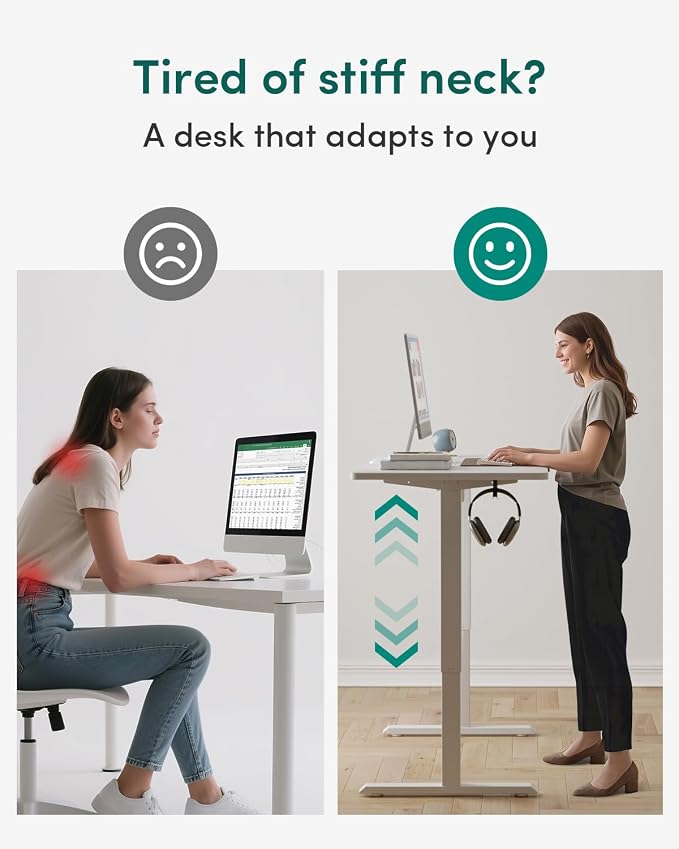 CubiCubi 63x28 Large Electric Standing Desk, 28" Deep Desktop, White | Wide Surface, Sit to Stand, Computer Workstations, Home Office Desk, Next-Gen Frame, Advanced Motor, 176 lbs Capacity