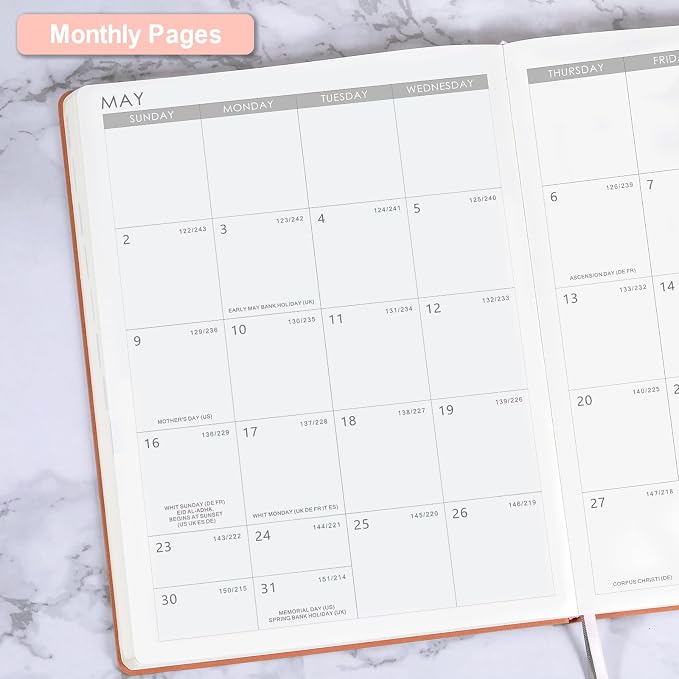 Planner 2026-2027 - Jul 2026 - Jun 2027, 8.5" x 11" 2026-2027 Planner Weekly and Monthly, Faux Leather Cover, Pen Holder, Pocket, 25 Notes Pages, A4 Premium Paper - Pink