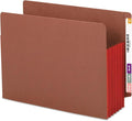 Smead End Tab File Pocket, Reinforced Straight-Cut Tab, 5-1/4" Expansion, Extra Wide Letter Size, Redrope with Red Gusset, 10 per Box (73696), Letter (Pack of 5)
