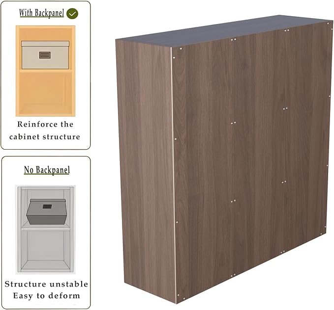9-Cube Storage Shelf Bookcase, Walnut | Wooden 3-Tier Open Bookshelf, Fits 11×11" Bins, Vertical or Horizontal Use, Full Back Panels, For Home Office