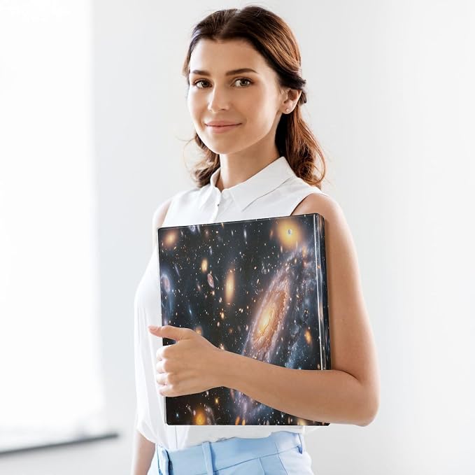 ALAZA 3 Ring Binder Galaxy Universe Space Clipboard Round Ring Binder Holds 1.5 Inch Three Binders Heavy Duty Binders for Office Supplies, 1Pack