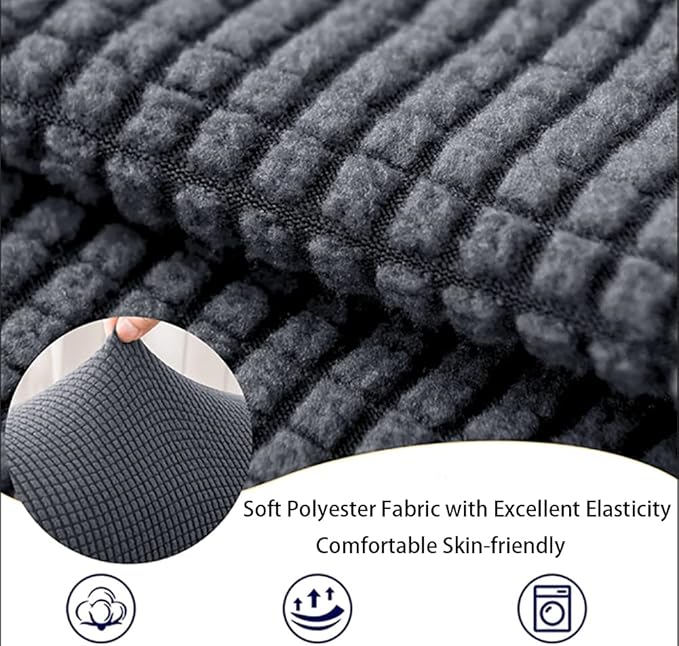 Chaexii Premium Polyester Sofa Arm Cover, Scratch Resistant Protector Covers, Washable, Elastic Armrest Covers for Square/Curved/Sloping Couch Armrests, 2Pcs (Dark Grey)