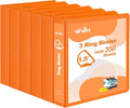 ViVin Sturdy 1.5 Inch 3 Ring Binder with 2 Pockets, 6 Pack, Orange | Slant-D Ring Binder, PVC-Free, Customizable Clear View Binder,Holds 350 Sheets of 8.5" x 11" Paper for Office, Home, School