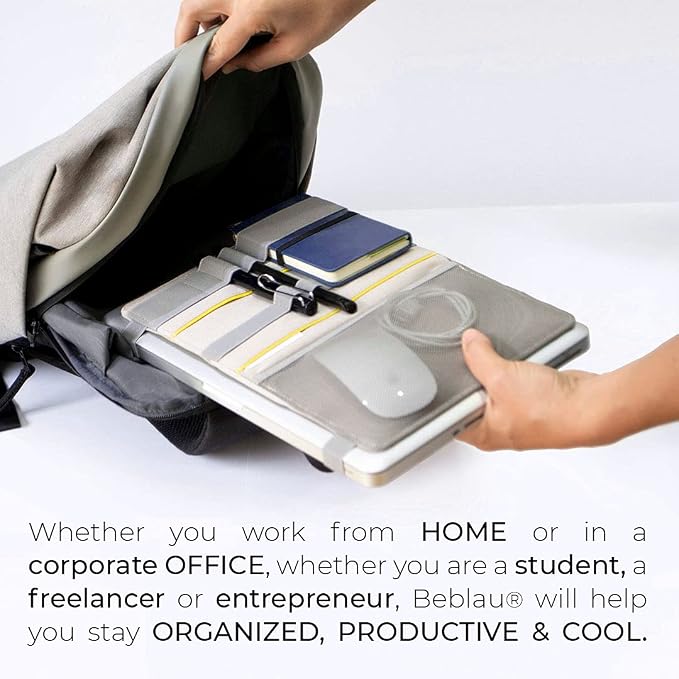 FOLD Portable TECH Organizer attachable to your Devices | Desk Sleeve | Gadget case | Working from Home Essentials | Laptop accessories | Backpack Insert | Portfolio |