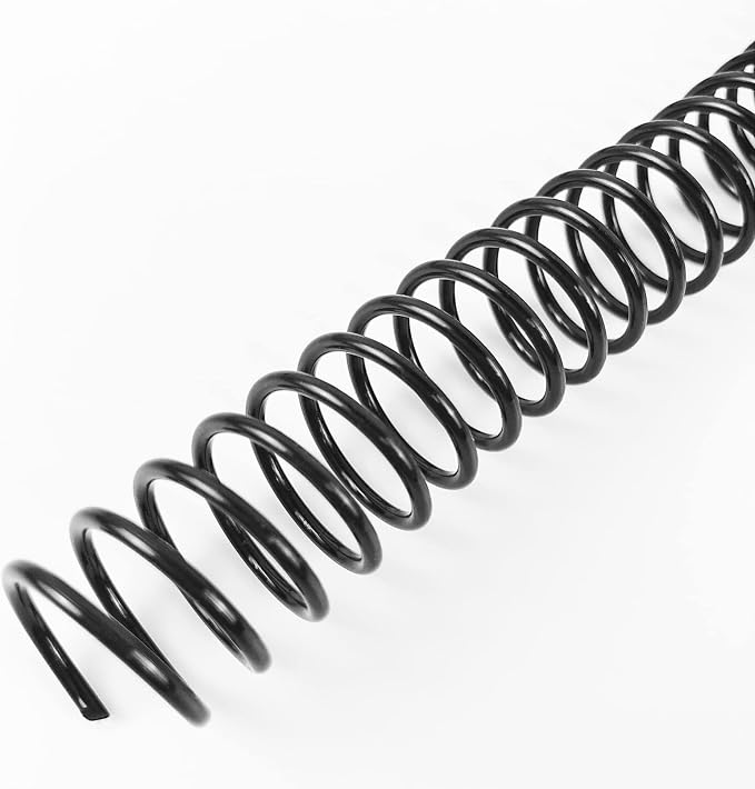 Binditek Plastic Spiral Binding Coils, 16 mm, 4:1 Pitch, Black, 50 Pack | Coil Binding Spines, 5/8", 140 Sheet Capacity, 48 Loops, for Letter-Size Reports, Presentations, School and Office Projects
