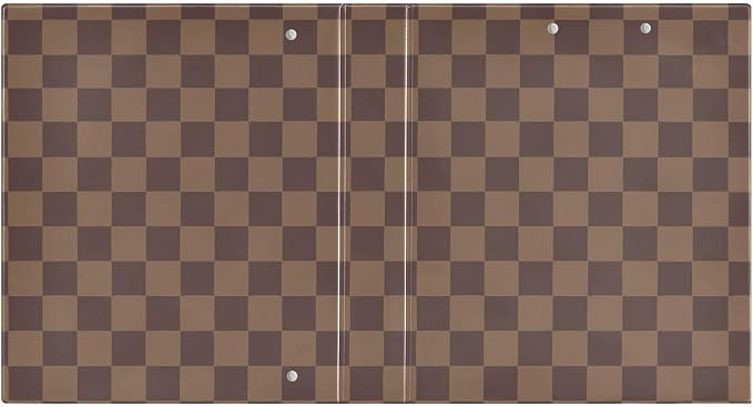 3 Ring Binder Brown Checkerboard B 1.5 inch Binders Three Ring Binders with Clipboard Fit 8.5'' x 11'' Paper 3 Interior PVC Clear Pockets for Office Supplies