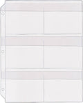 StoreSMART® 6-Pocket Clear Vinyl Binder Page with Flaps - 50-Pack - SPT600-6F-50