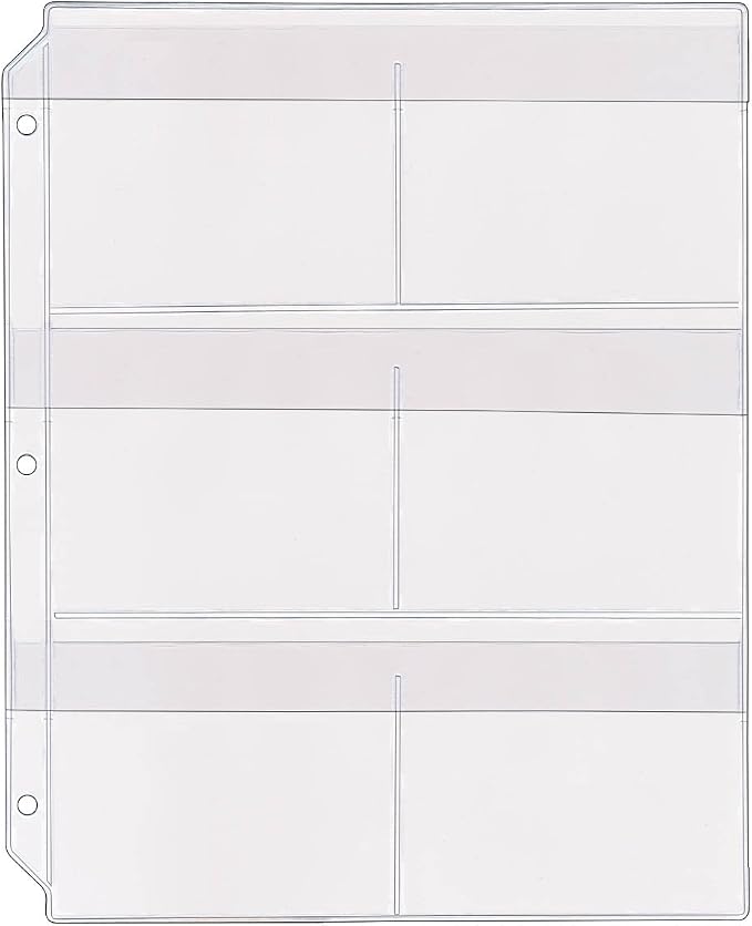 StoreSMART® 6-Pocket Clear Vinyl Binder Page with Flaps - 50-Pack - SPT600-6F-50
