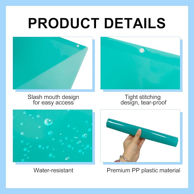 60 Pack Binder Pockets 3 Hole Punch Clear Document Folders 11.18 x 9.17 Inch Binder Organizer with Pockets Slash File Jacket Plastic Document Divider for Office Supplies (Multicolor)