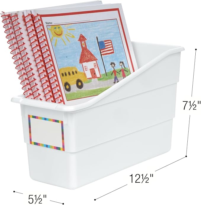Really Good Stuff Durable Book & Binder Holders - 6 Pack - White