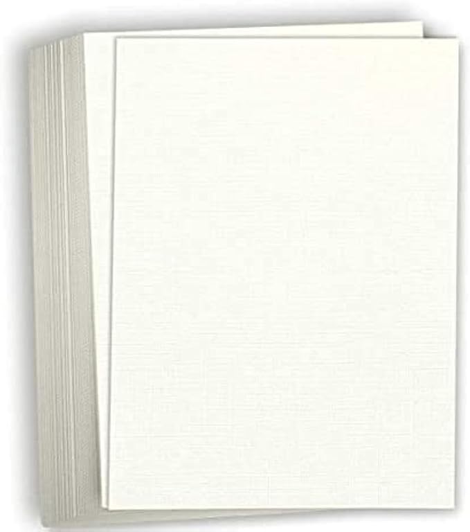 Hamilco Natural Linen Textured Cardstock Paper 8.5x11-80lb Cover Heavyweight Card Stock with Linen Finish for Inkjet Printers, Resumes, Invitations & Stationery (50 Sheets)