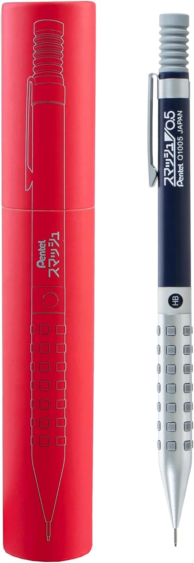 Pentel Smash Drafting Mechanical Pencil (0.5mm) - Special Edition Silver and Navy w/Tube