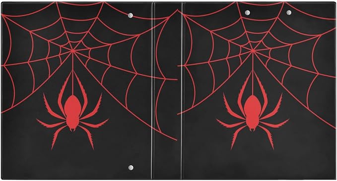 Halloween Spider Red Decorative 3 Ring Binder 1.5 Inch Large View Binders with Pockets File Organizer for Office College School, 1 Pack
