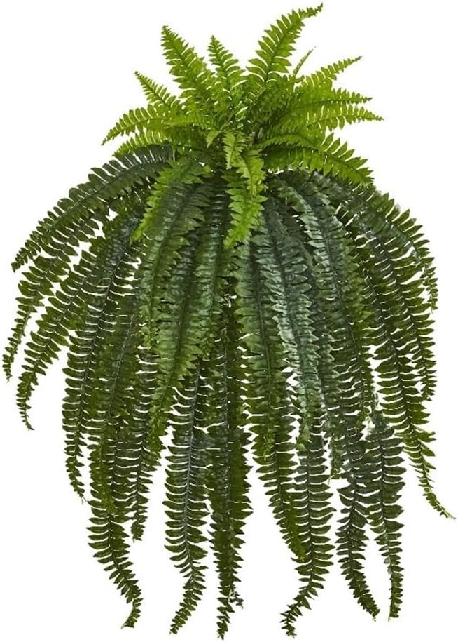 Nearly Natural 48in Boston Fern Artificial Plant, Large Hanging Fake Plant with 52 Long Realistic Fronds, Maintenance-Free Faux Fern for Office and Home Decor