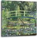 3dRose Wall Clock Silent - 13 inch - Water Lilies and Japanese Bridge by Claude Monet 1899 - BLN Claude Monet Collection