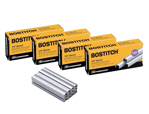 Bostitch Office B8 PowerCrown 0.25 Inch Staples, Pack of 20,000 Staples (STCRP21151/4-4), Silver