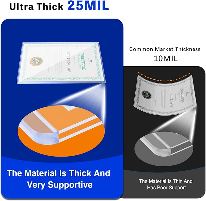 20ct 8.5"x11" Document Toploader - 25Mil Heavy Duty Print Protector Holder | 25Mil Rigid Sleeves Protect Documents, Photos and Prints from Scratches and Bends, Clear Design for Display and Storage