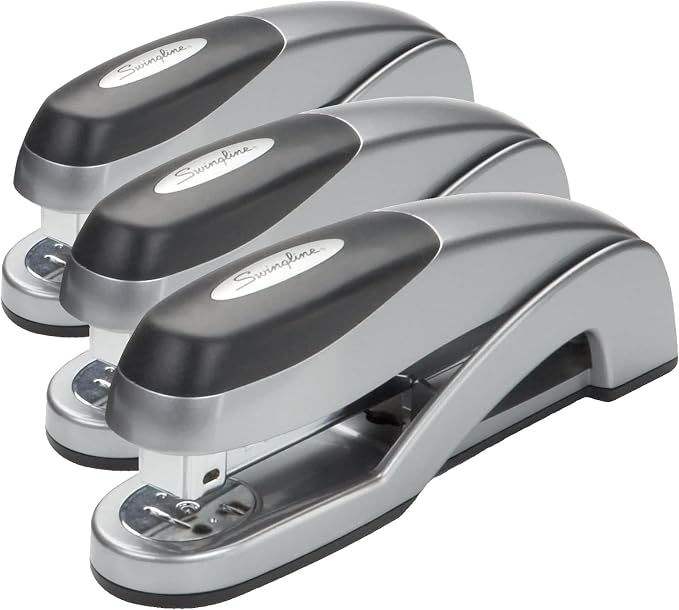 Swingline Stapler, Optima Full Size Desktop Stapler, 25 Sheet Capacity, Jam Free, Desk, Silver (87801) (Pack of 3)