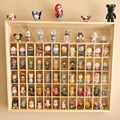 51Grid Wooden Display Case with Acrylic Door,24.33x2.76x29.45 inches | Wall Mounted,for Tabletop Figure and Toy Model Collection Shelf