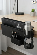 Desk Side Storage Organizer Clamp On – Side Desk Organizer Kit with Cup Holder, Magnetic Cable Organizer & Accessory Magnet, Hanging Desk Organizer for Home Office & Standing Desk
