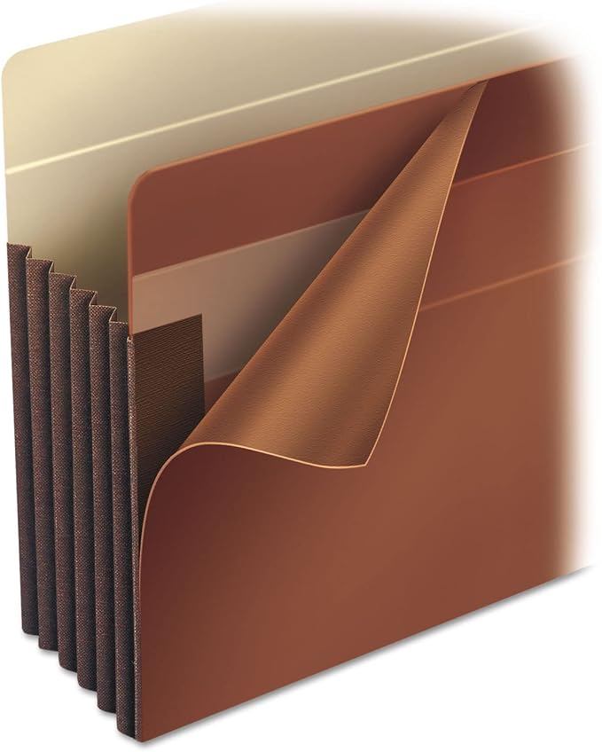 Smead End Tab TUFF® File Pocket, Reinforced Straight-Cut Tab, 7" Expansion, Tyvek® Gusset, Extra Wide Letter Size, Redrope, 5 per Box (73795)