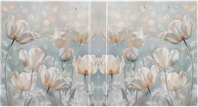 3 Ring Binder White Flowers 1.5 Inch Three Ring Binder | Cute Binder with 3 Storage Pockets for Women School Office Supplies