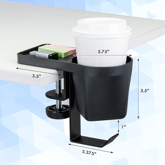 Max Smart Ergonomic Small Clamp On Keyboard Tray and Clamp on Cup Holder