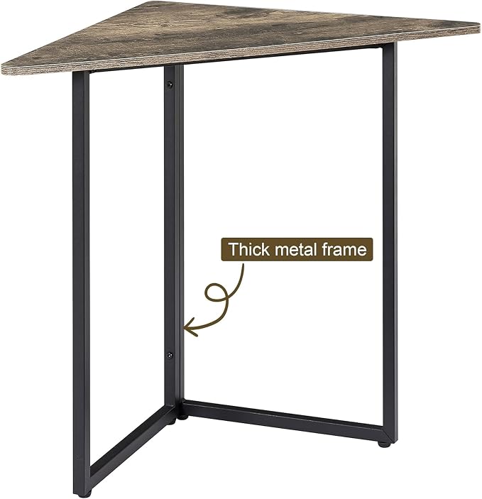 VECELO Corner Desk,Office Tables for Living Room for Small Space Triangle Computer Desk with Steel Frame Corner Shelves with Metal Frame Writing Desk for Workstation Classic Grey 31.1" 2 Set