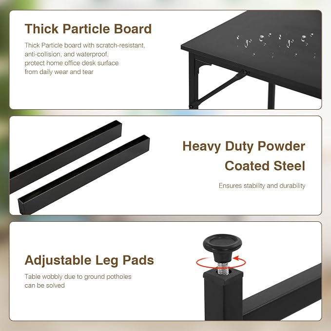 FDW 39 inches Computer Desk, Modern Simple Style Desk for Home Office, Study Student Writing Desk,Black