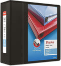 Staples Heavy-Duty 5-Inch D-Ring View Binder, Black – Maximum Capacity 3-Ring Binder for Archiving & Storage