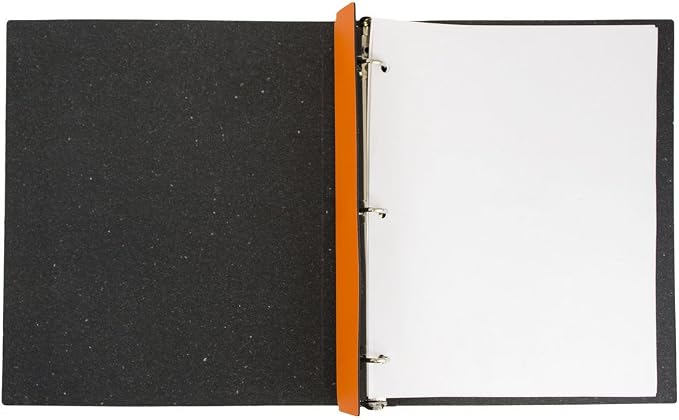 JAM PAPER Italian Leather 0.75 inch Binder - Orange 3 Ring Binder - Sold Individually