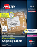 Avery Durable Waterproof Shipping Labels with Sure Feed Technology, 3-1/3" x 4", White, Laser Compatible, 300 Blank Labels per Pack, Great for Mailing, Branding, and More (5-Pack of 5524)