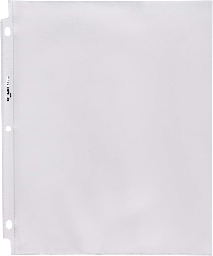 Amazon Basics Sheet Protectors for 3 Ring Binder, Non-Glare, Top Loading, Letter Size 8.5 x 11 in, Clear, 1200-Pack